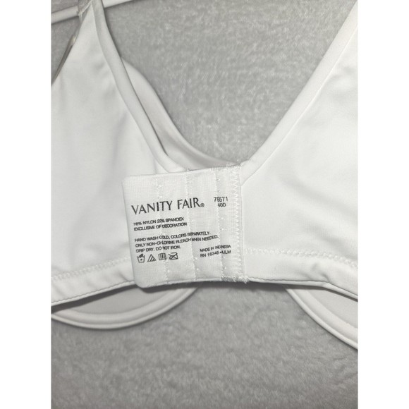 Vanity Fair Radiant Underwire Smooth Bra White 40d  76571 - Picture 4 of 6